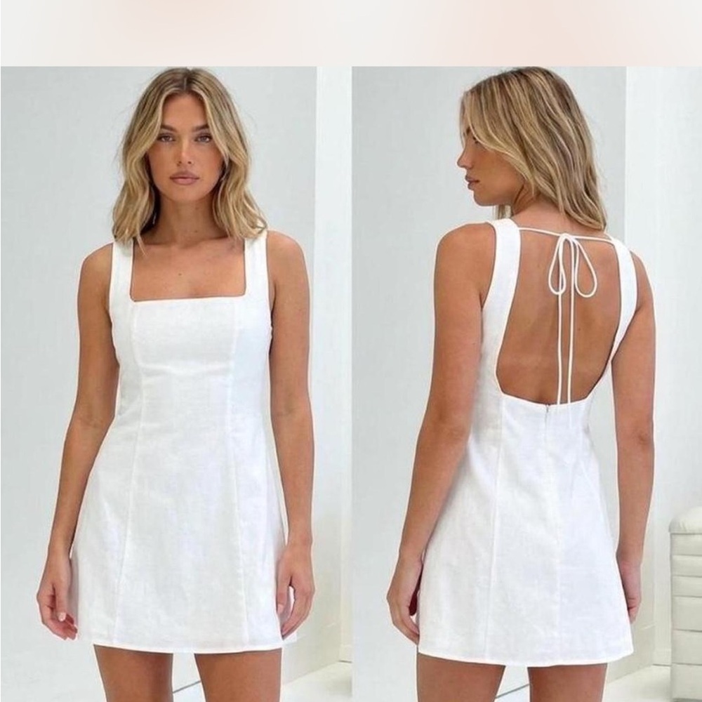 Princess Polly White Athina Backless Dress